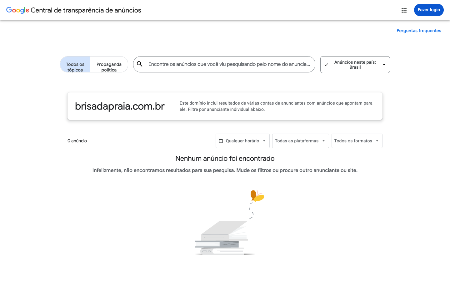 Central de Transparência Google · zero anúncios