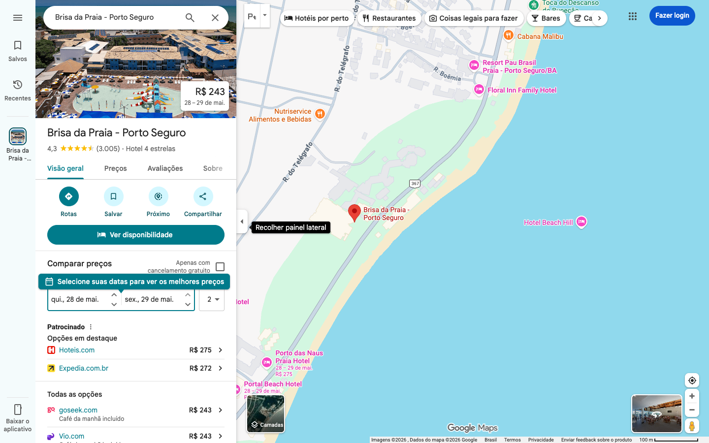 Painel Preços Google Hotels